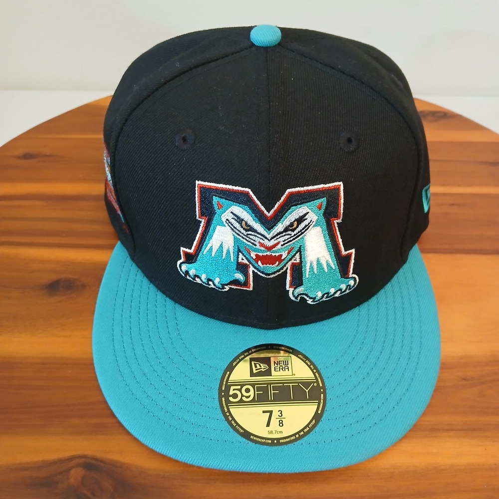 Michigan Battle Cats Hometown Collection Hat Black‎ Teal 7 3/8 New Era 59FIFTY